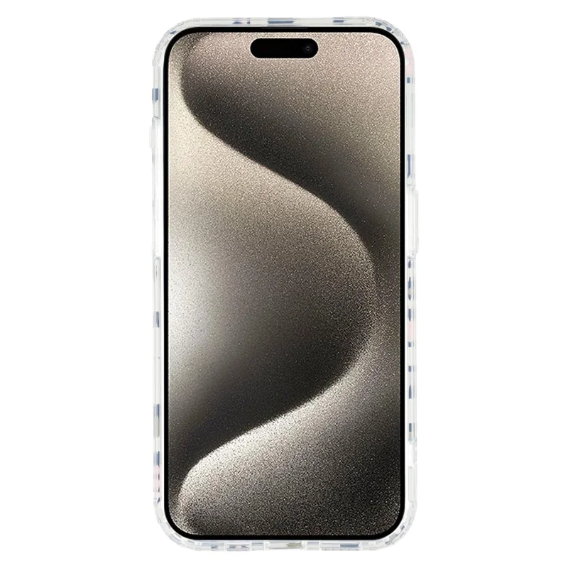 For iPhone 15 Pro Max Magnetic Case Clear Anti-Yellowing PC + TPU Phone Back Cover Leopard Print Design - Black