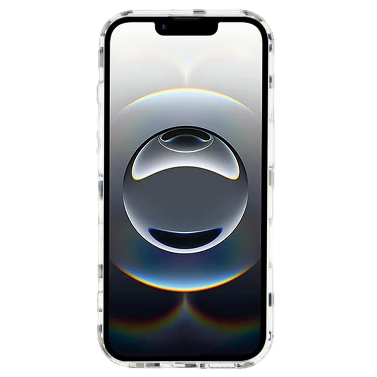 For iPhone 16 Pro Magnetic Case Clear Anti-Yellowing PC + TPU Phone Back Cover Leopard Print Design - Black