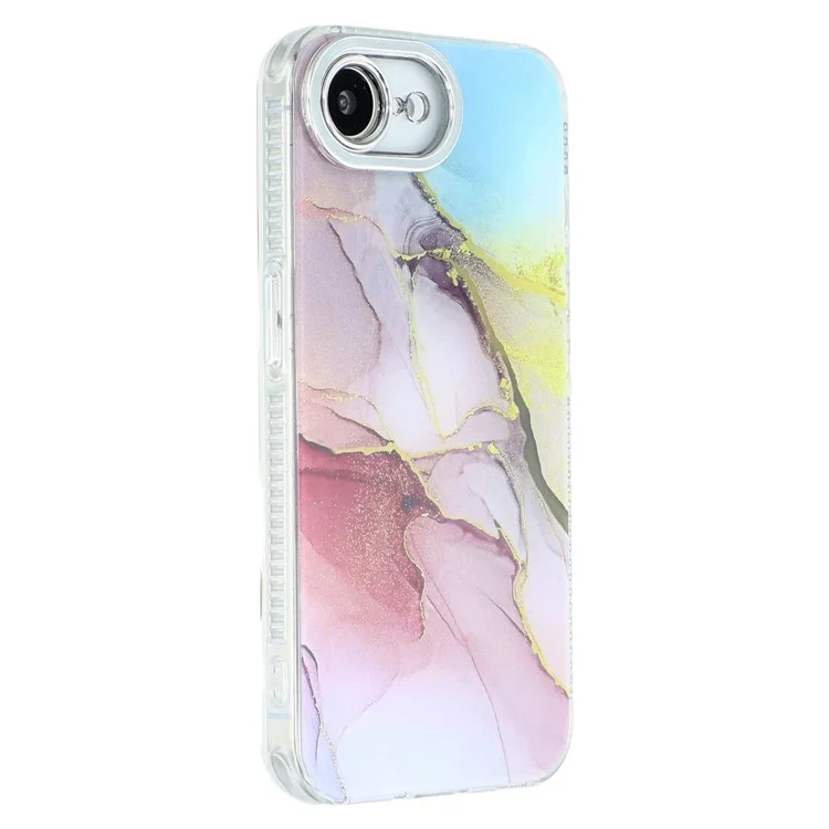 For iPhone 16e Case IMD Marble Pattern Electroplated Protective Phone Cover - M12