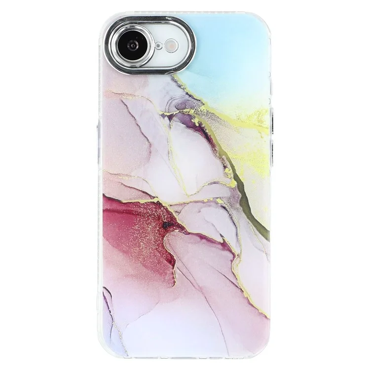 For iPhone 16e Case IMD Marble Pattern Electroplated Protective Phone Cover - M12