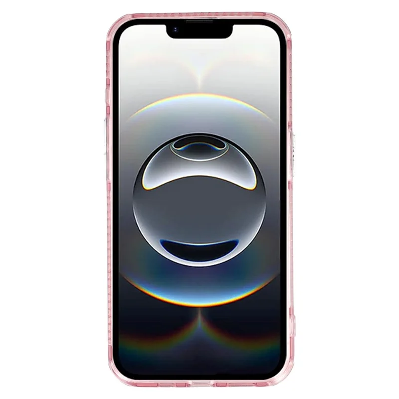 For iPhone 16e Case IMD Design Shockproof PC+TPU Phone Cover with Glass Lens Film - Foil Pattern / Rose Gold