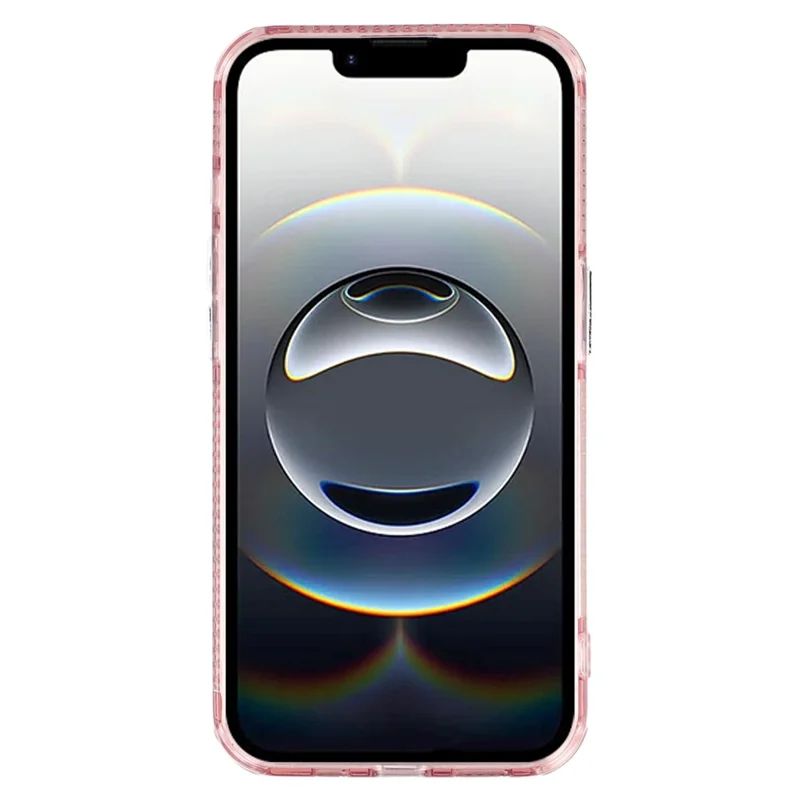 For iPhone 17e / 16e Case IMD Design Shockproof PC+TPU Phone Cover with Glass Lens Film - Feather Pattern / Rose Gold