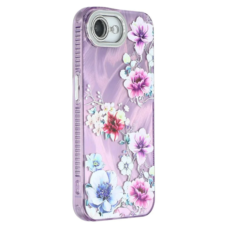 For iPhone 16e Case with Glass Lens Film Electroplated IMD TPU+PC Phone Back Cover - FL1