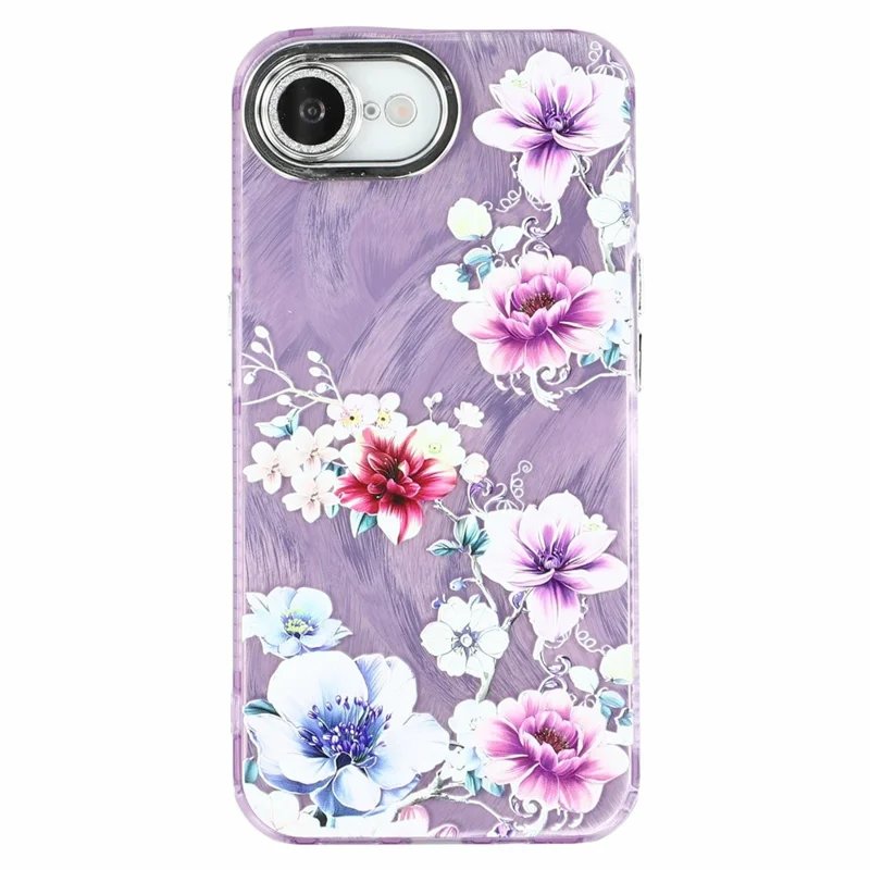 For iPhone 16e Case with Glass Lens Film Electroplated IMD TPU+PC Phone Back Cover - FL1