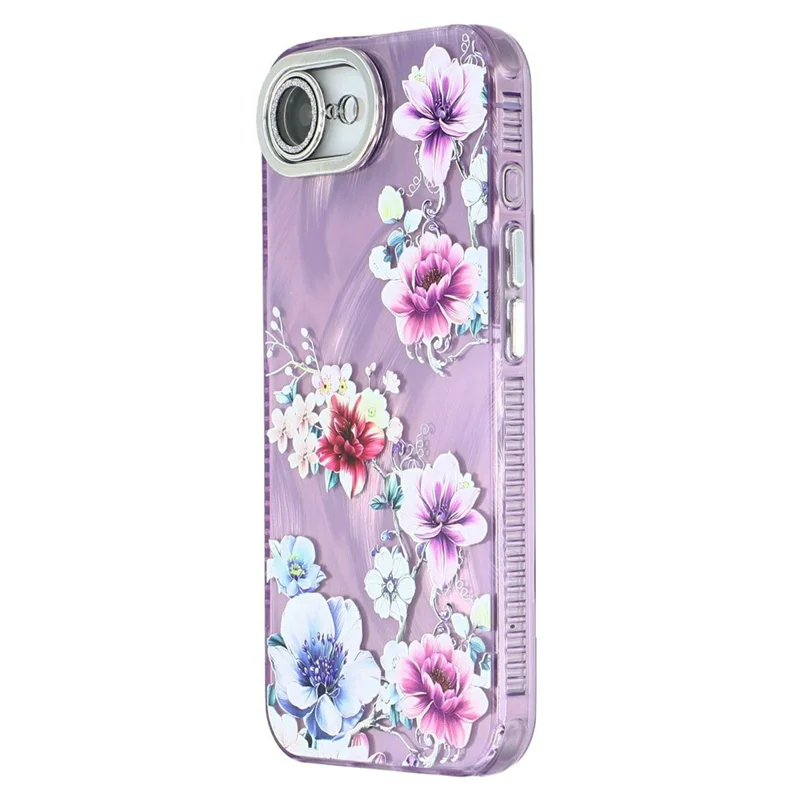 For iPhone 16e Case with Glass Lens Film Electroplated IMD TPU+PC Phone Back Cover - FL1