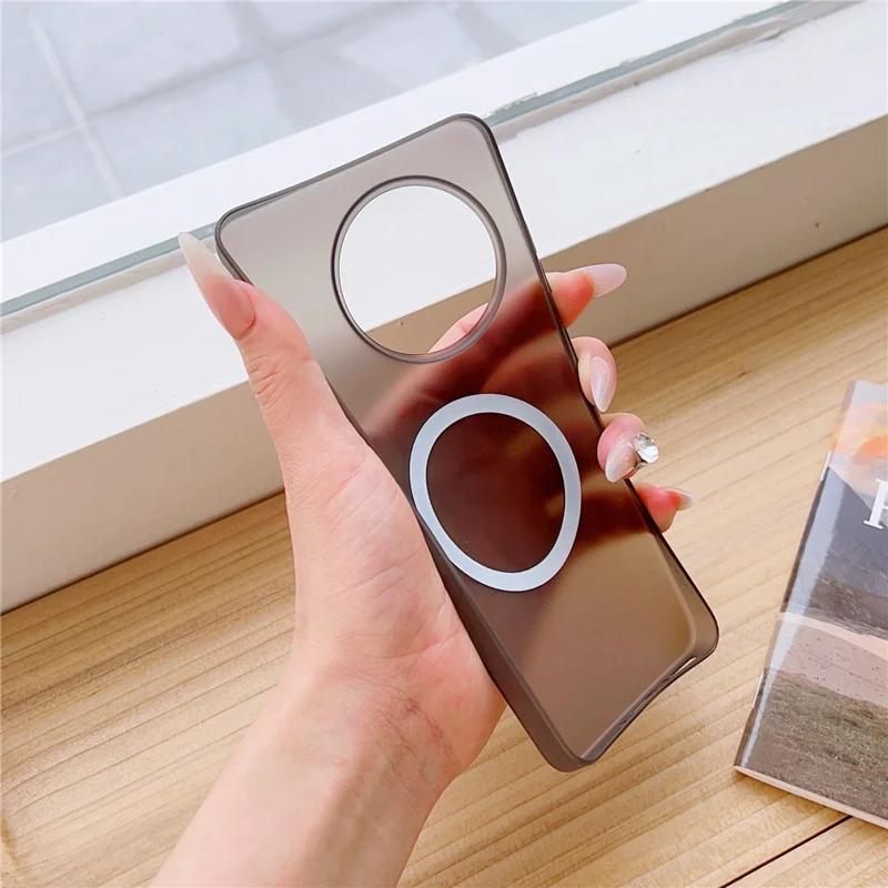 غطاء صلب من مادة البولي كربونات لهاتف OnePlus Ace 5 5G / Ace 5 Pro 5G / 13R 5G متوافق مع تقنية MagSafe، غطاء مات للهاتف - رمادي