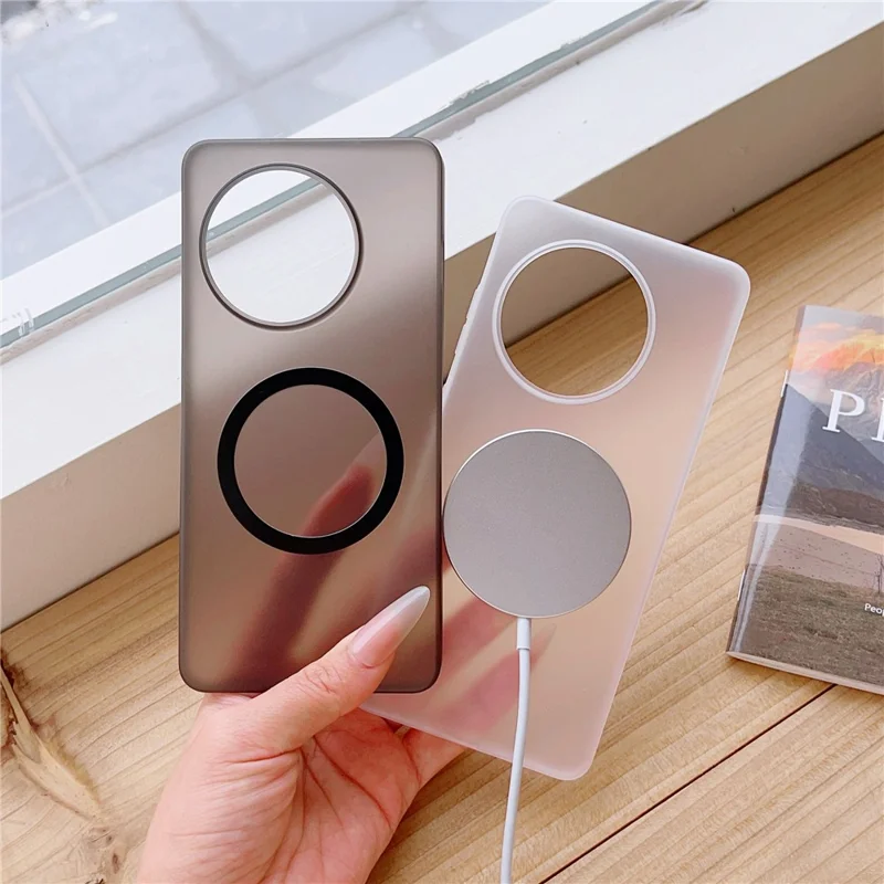 غطاء صلب من مادة البولي كربونات لهاتف OnePlus Ace 5 5G / Ace 5 Pro 5G / 13R 5G متوافق مع تقنية MagSafe، غطاء مات للهاتف - رمادي