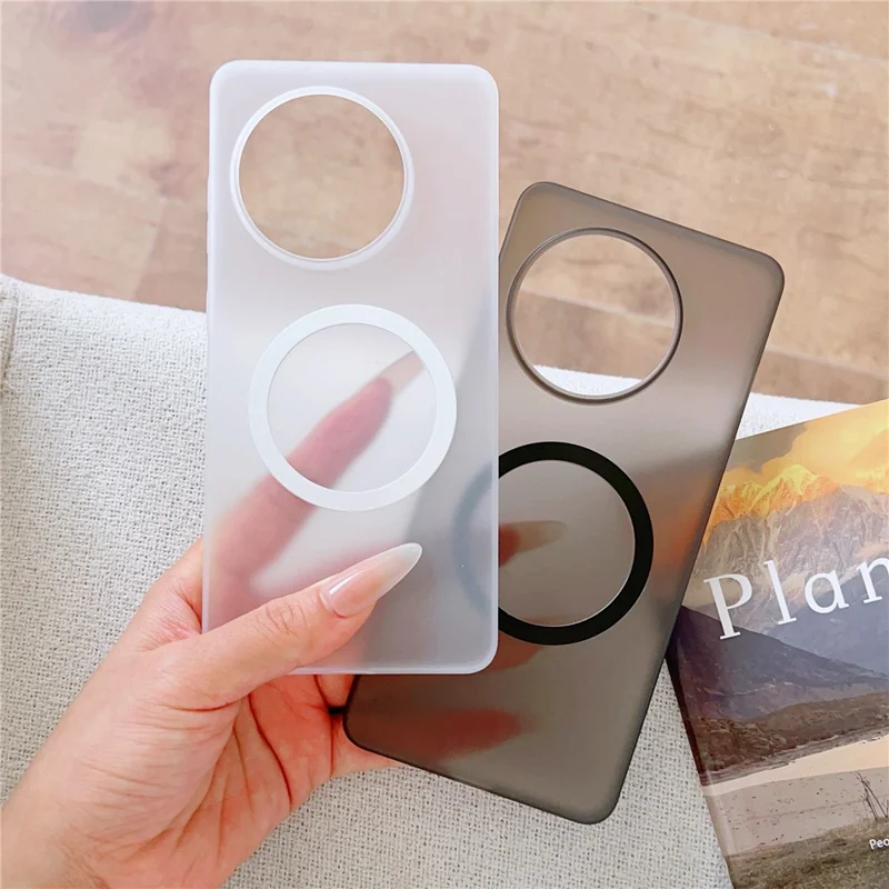 غطاء صلب من مادة البولي كربونات لهاتف OnePlus Ace 5 5G / Ace 5 Pro 5G / 13R 5G متوافق مع تقنية MagSafe، غطاء مات للهاتف - رمادي