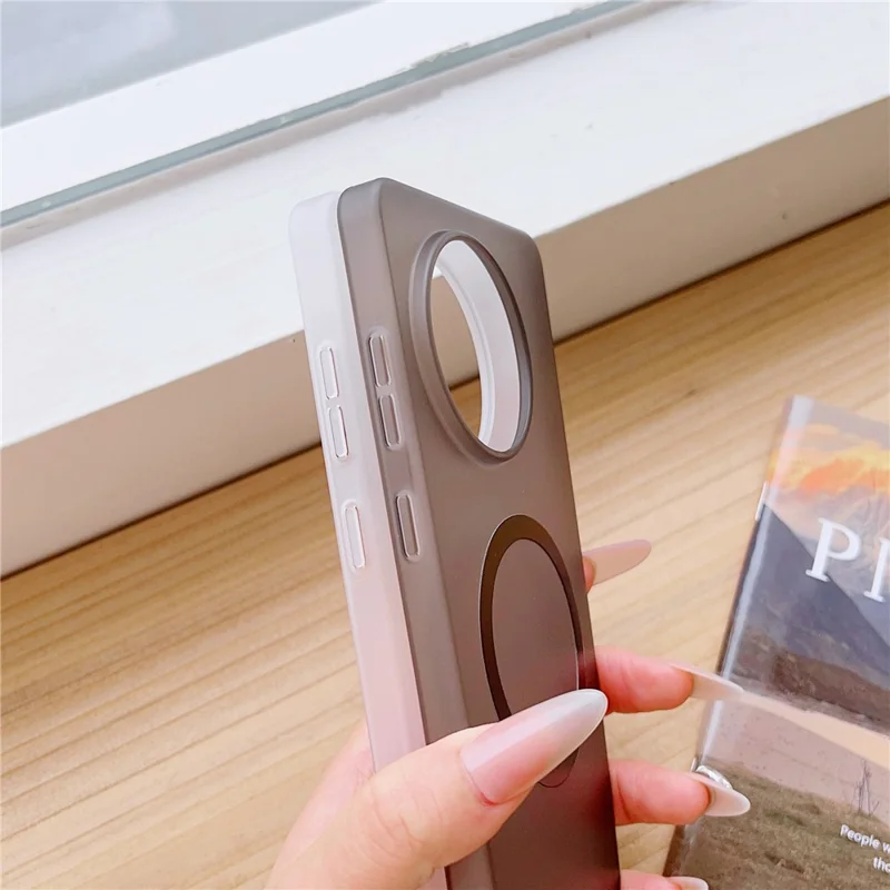 غطاء صلب من مادة البولي كربونات لهاتف OnePlus Ace 5 5G / Ace 5 Pro 5G / 13R 5G متوافق مع تقنية MagSafe، غطاء مات للهاتف - رمادي