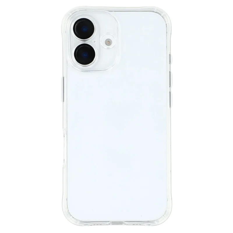 For iPhone 16 TPU + Acrylic Phone Case Anti Drop Back Cover with Built-In Glass Lens Protector - Transparent