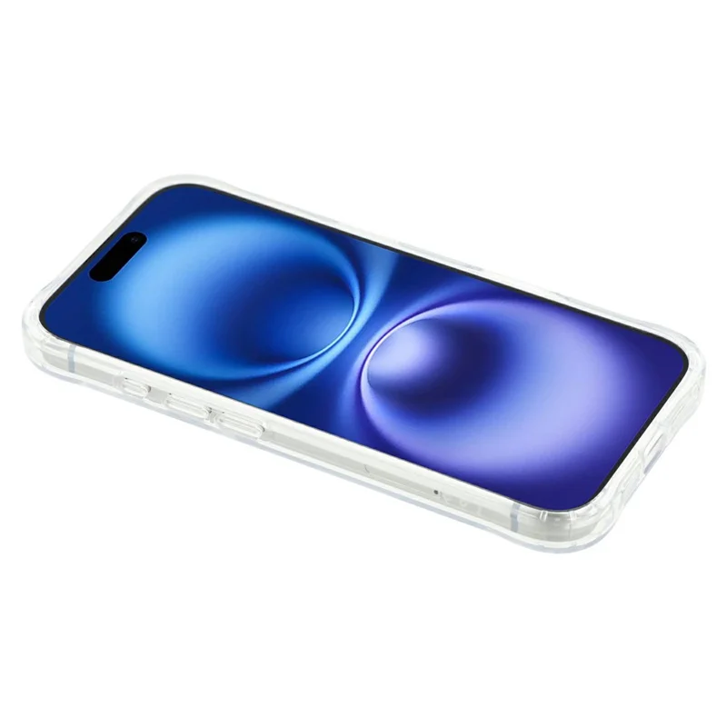 For iPhone 16 TPU + Acrylic Phone Case Anti Drop Back Cover with Built-In Glass Lens Protector - Transparent