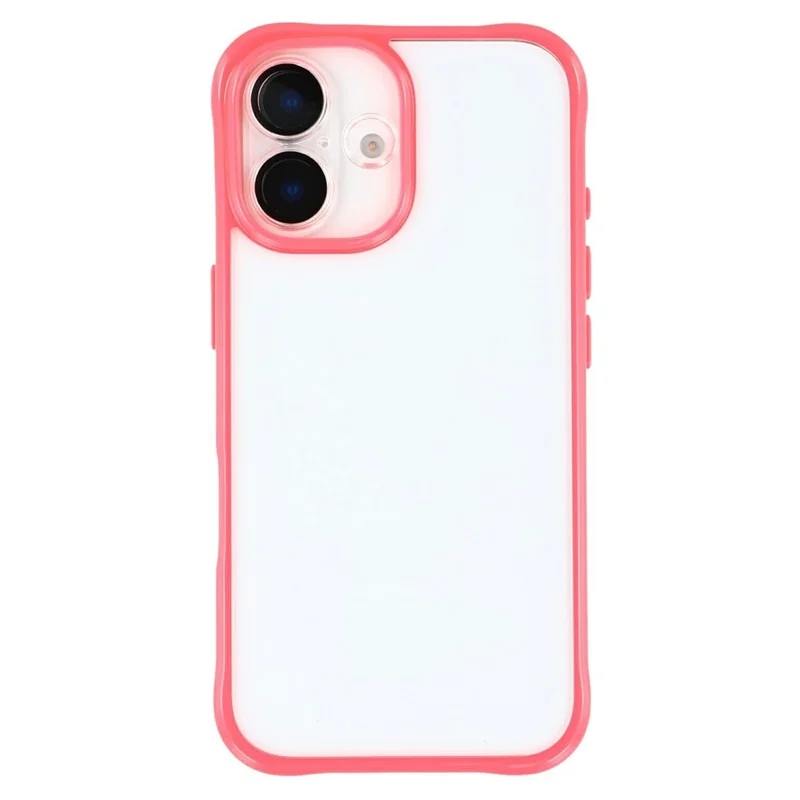For iPhone 16 TPU + Acrylic Phone Case Anti Drop Back Cover with Built-In Glass Lens Protector - Red