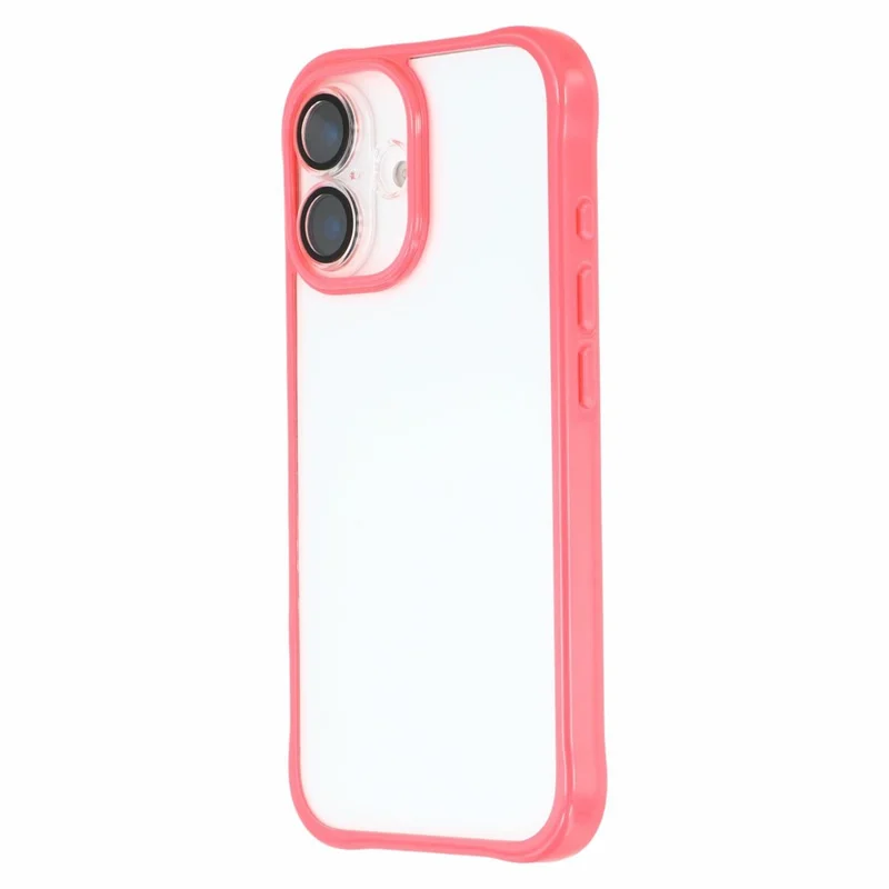 For iPhone 16 TPU + Acrylic Phone Case Anti Drop Back Cover with Built-In Glass Lens Protector - Red