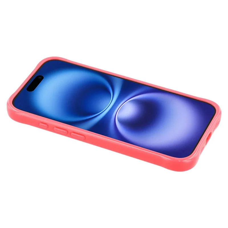 For iPhone 16 TPU + Acrylic Phone Case Anti Drop Back Cover with Built-In Glass Lens Protector - Red