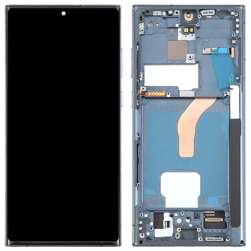 For Samsung Galaxy S22 Ultra 5G S908 Grade C LCD Screen and Digitizer Assembly + Frame Part (TFT) (Without Logo) - Green