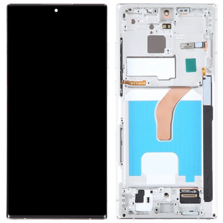 For Samsung Galaxy S22 Ultra 5G S908 Grade C LCD Screen and Digitizer Assembly + Frame Part (TFT) (Without Logo) - Silver