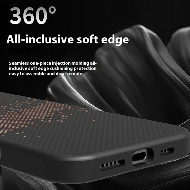 Capa para iPhone 14 Pro Max Padrão Via Láctea TPU + PC Anti-Impressão Digital Traseira do Celular - Cinza