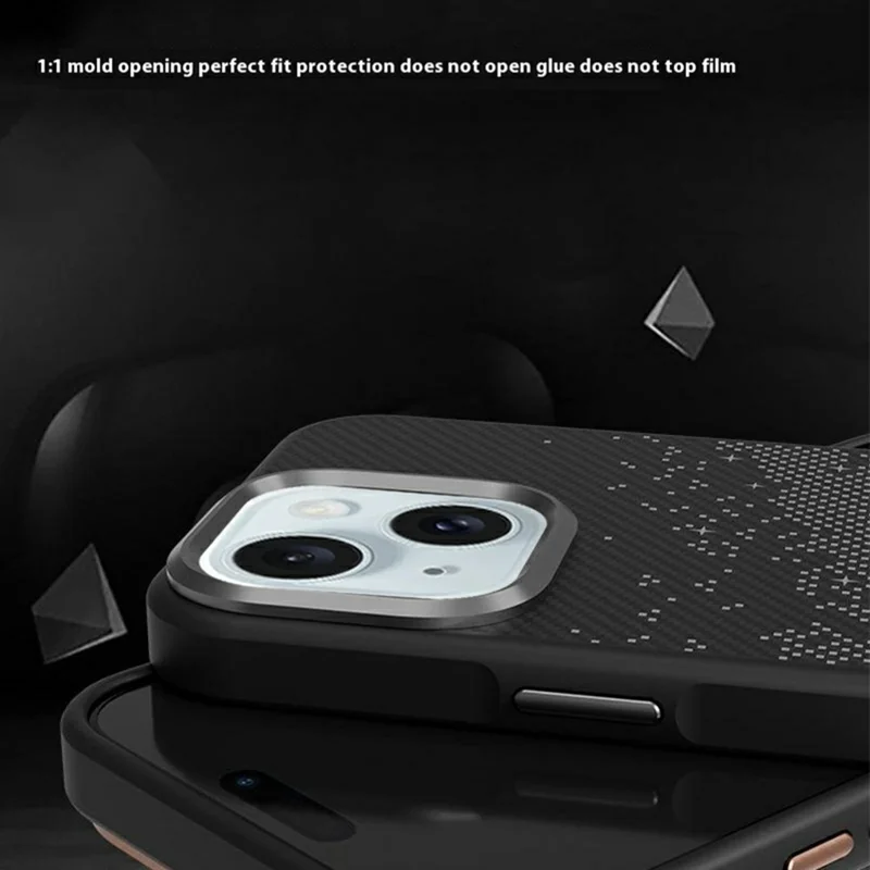 For iPhone 15 Case Compatible with MagSafe Milky Way Pattern TPU + PC Anti Fingerprint Phone Back Cover - Grey