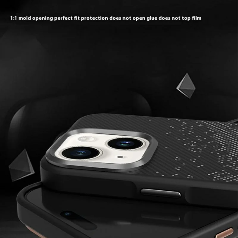 For iPhone 14 / 13 Case Compatible with MagSafe Milky Way Pattern TPU + PC Anti Fingerprint Phone Back Cover - Grey