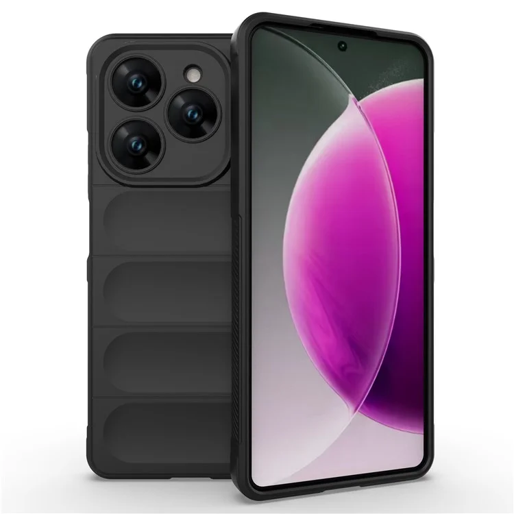 Für TECNO Spark 20 Pro Hülle Stoßfeste Weiche TPU Robuste Handyrückseite - Schwarz