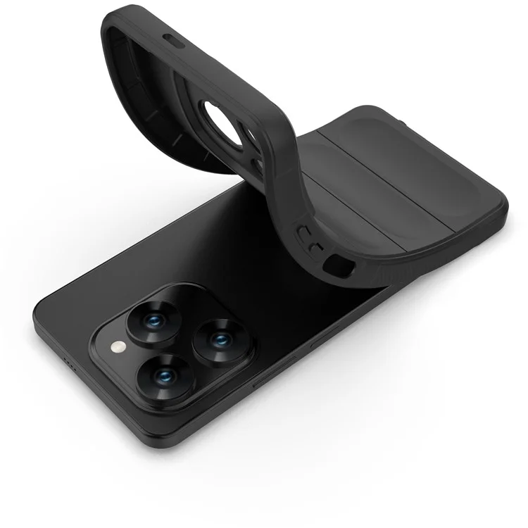 Für TECNO Spark 20 Pro Hülle Stoßfeste Weiche TPU Robuste Handyrückseite - Schwarz