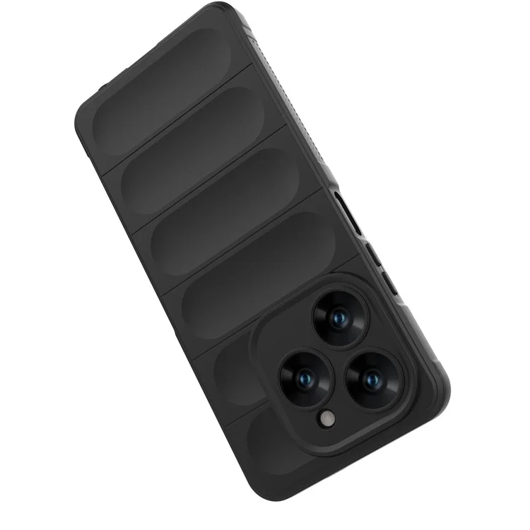 Für TECNO Spark 20 Pro Hülle Stoßfeste Weiche TPU Robuste Handyrückseite - Schwarz
