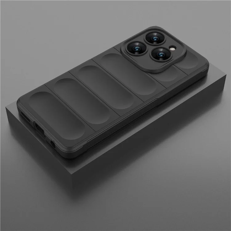 Für TECNO Spark 20 Pro Hülle Stoßfeste Weiche TPU Robuste Handyrückseite - Schwarz