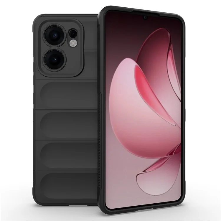 Чехол для Oppo Reno13 F 5G с защитой от падений, мягкий TPU, прочный чехол для телефона - Черный
