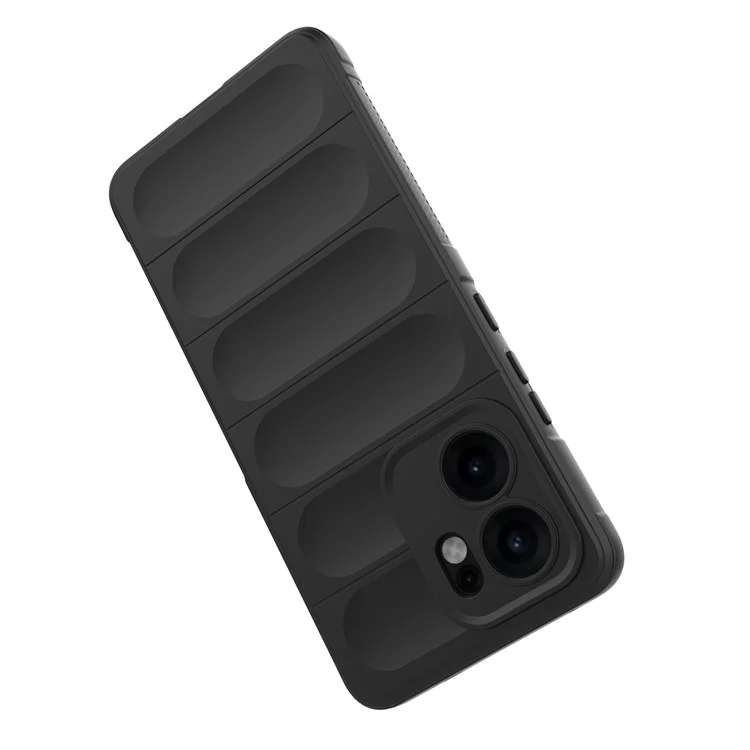 Чехол для Oppo Reno13 F 5G с защитой от падений, мягкий TPU, прочный чехол для телефона - Черный