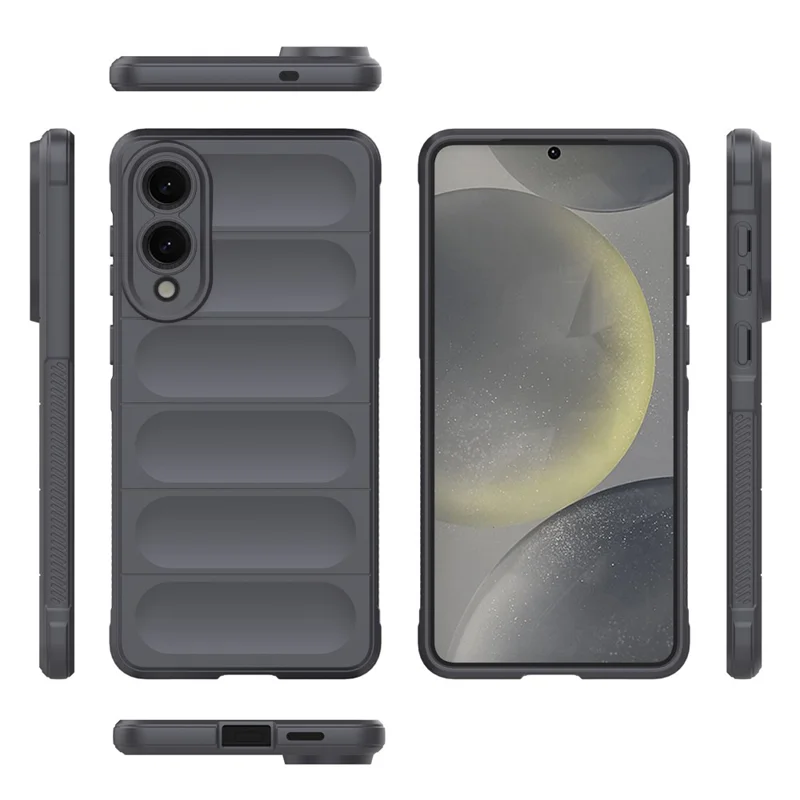 For Samsung Galaxy S25 Edge Case Anti-Drop Soft TPU Rugged Phone Back Cover - Dark Grey