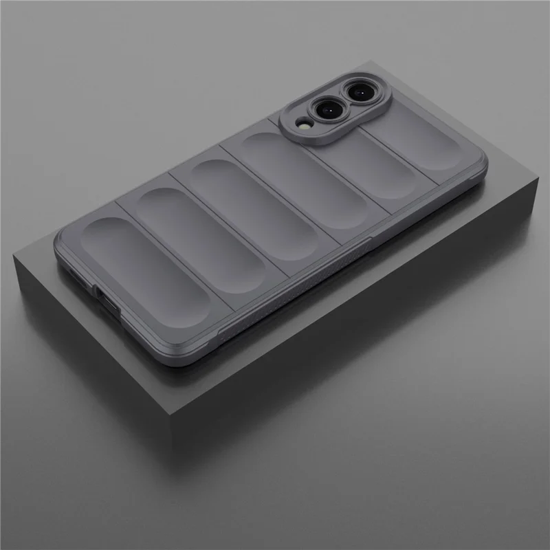 For Samsung Galaxy S25 Edge Case Anti-Drop Soft TPU Rugged Phone Back Cover - Dark Grey