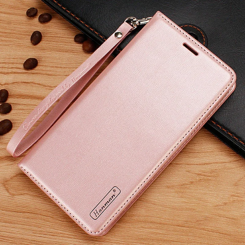 HANMAN Minuo Series per Samsung Galaxy A52s 5G / A52 5G / 4G Custodia Portafoglio in Pelle PU Antigraffio con Supporto Pieghevole - Rose Gold