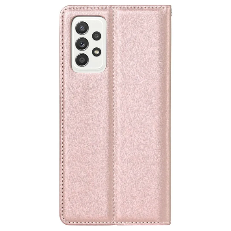 HANMAN Minuo Series per Samsung Galaxy A52s 5G / A52 5G / 4G Custodia Portafoglio in Pelle PU Antigraffio con Supporto Pieghevole - Rose Gold