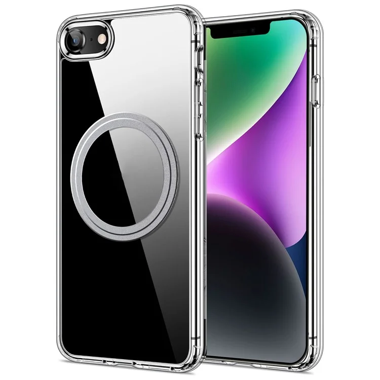 For iPhone 16e Magnetic Case TPU+PC Clear Phone Back Cover