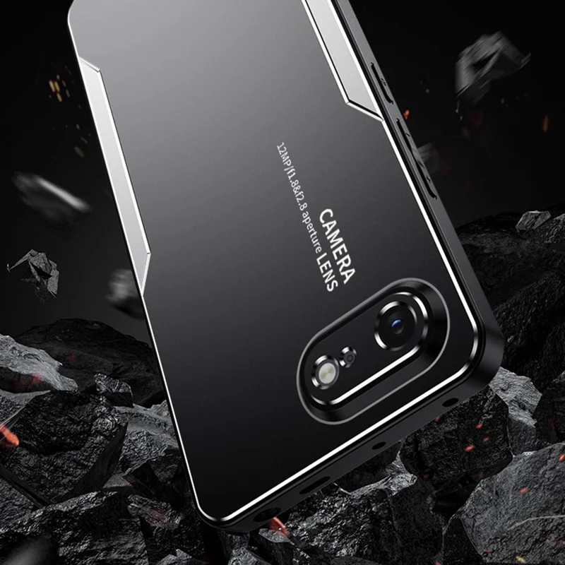 For iPhone 17e / 16e Phone Case Aluminium Alloy TPU PC Back Cover - Blue