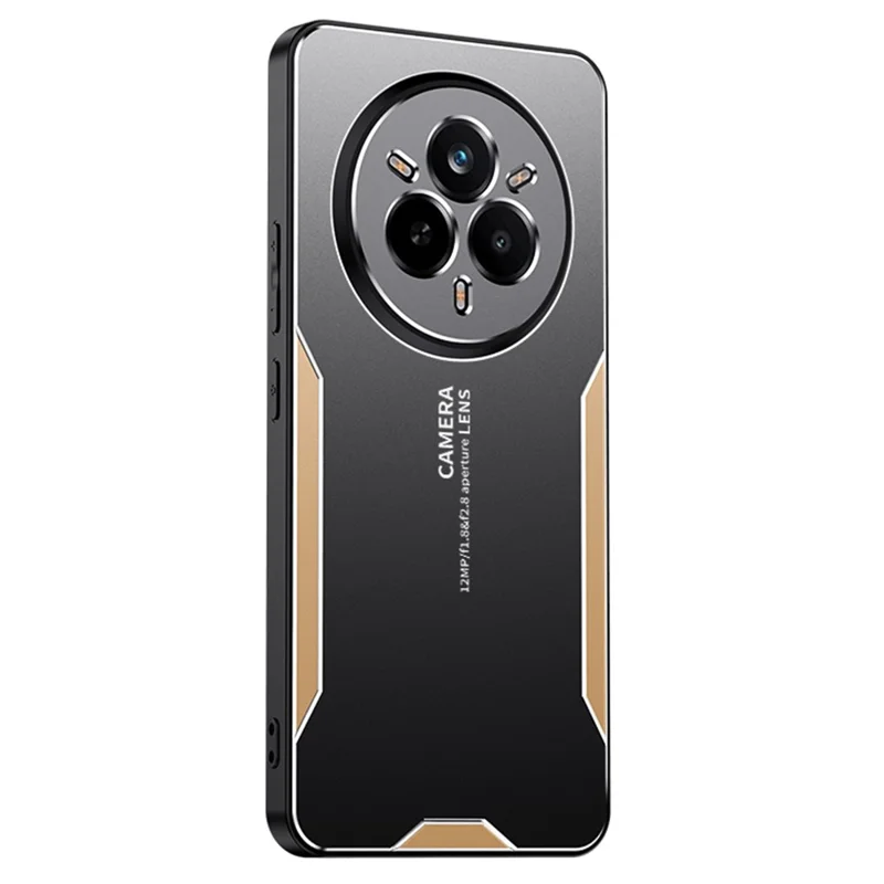 Per Realme 14 Pro 5G Custodia per telefono Lega di alluminio TPU PC Back Cover - Oro