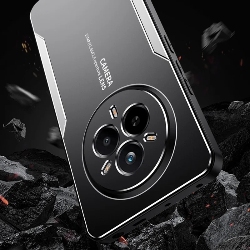 Per Realme 14 Pro 5G Custodia per telefono Lega di alluminio TPU PC Back Cover - Oro