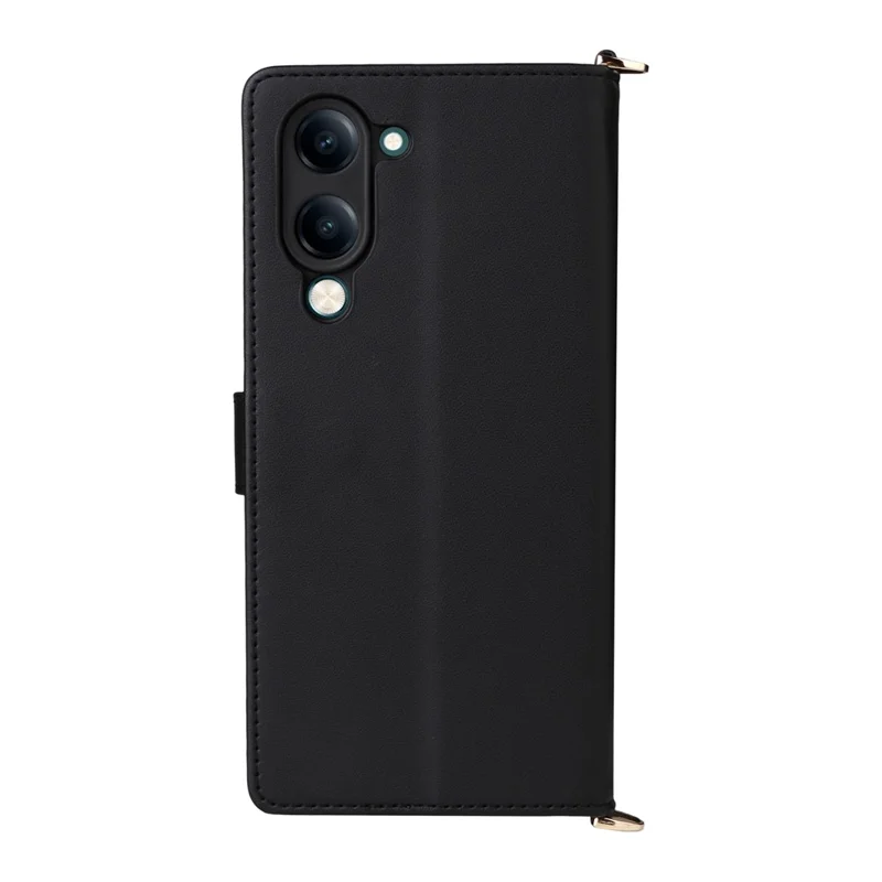 Étui pour vivo Y04 4G / Y29s 5G avec Bandoulière Portefeuille en Cuir pour Téléphone - Noir