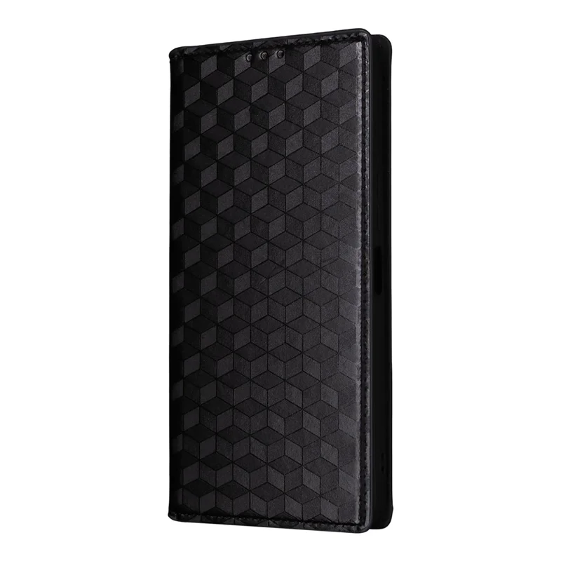For vivo Y04 4G / Y29s 5G Case Wallet Rhombus Imprinted Leather Phone Cover - Black