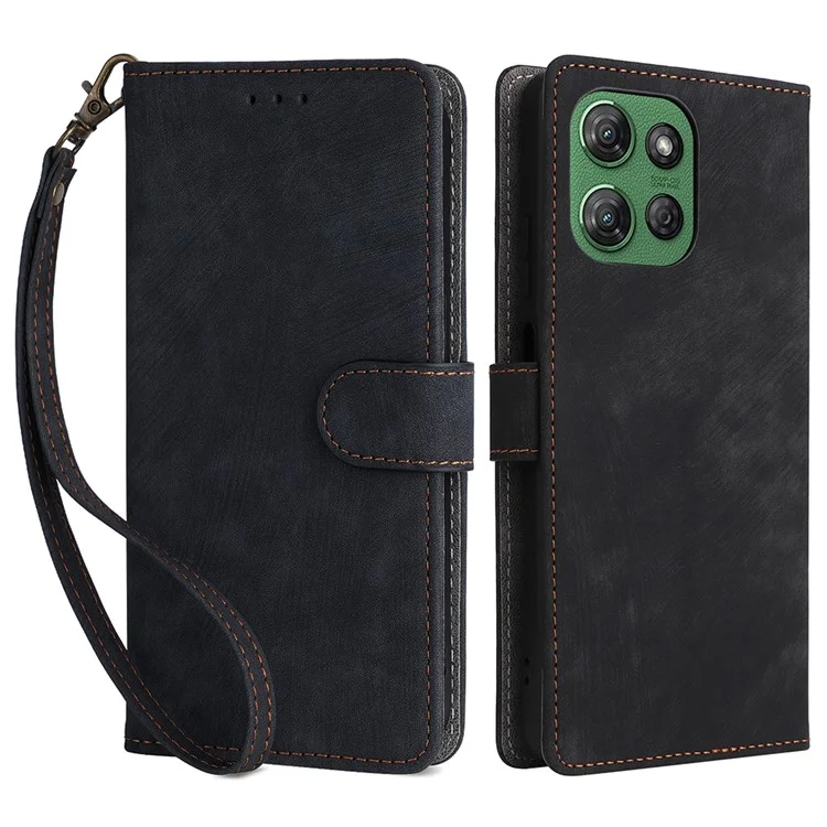 Pour Motorola Moto G Power (2025) / G Play (2025) 5G Étui Portefeuille Blocage RFID Cuir PU Support de Visualisation - Noir