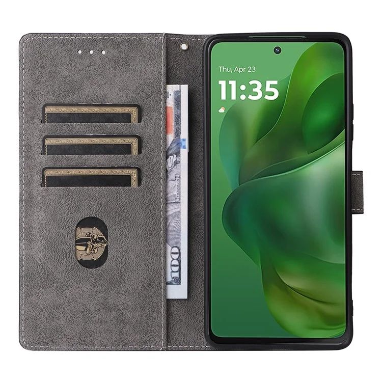 Pour Motorola Moto G Power (2025) / G Play (2025) 5G Étui Portefeuille Blocage RFID Cuir PU Support de Visualisation - Noir