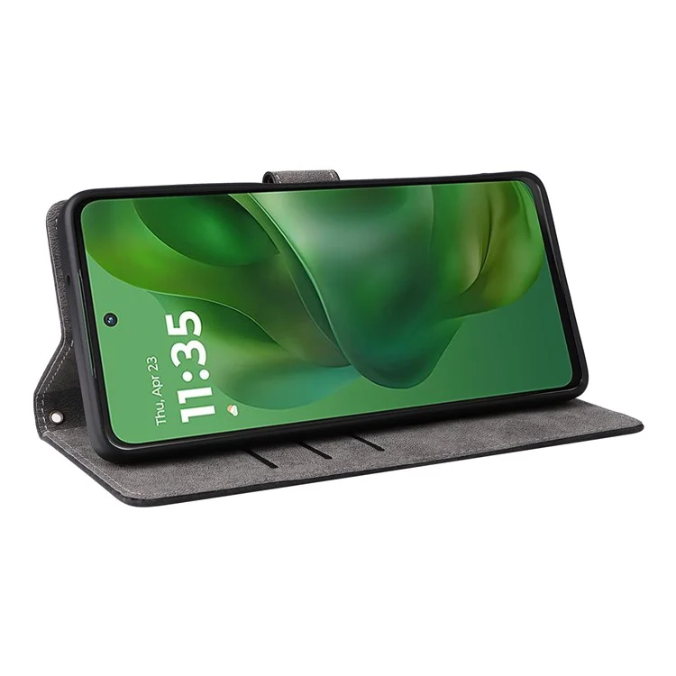 Pour Motorola Moto G Power (2025) / G Play (2025) 5G Étui Portefeuille Blocage RFID Cuir PU Support de Visualisation - Noir