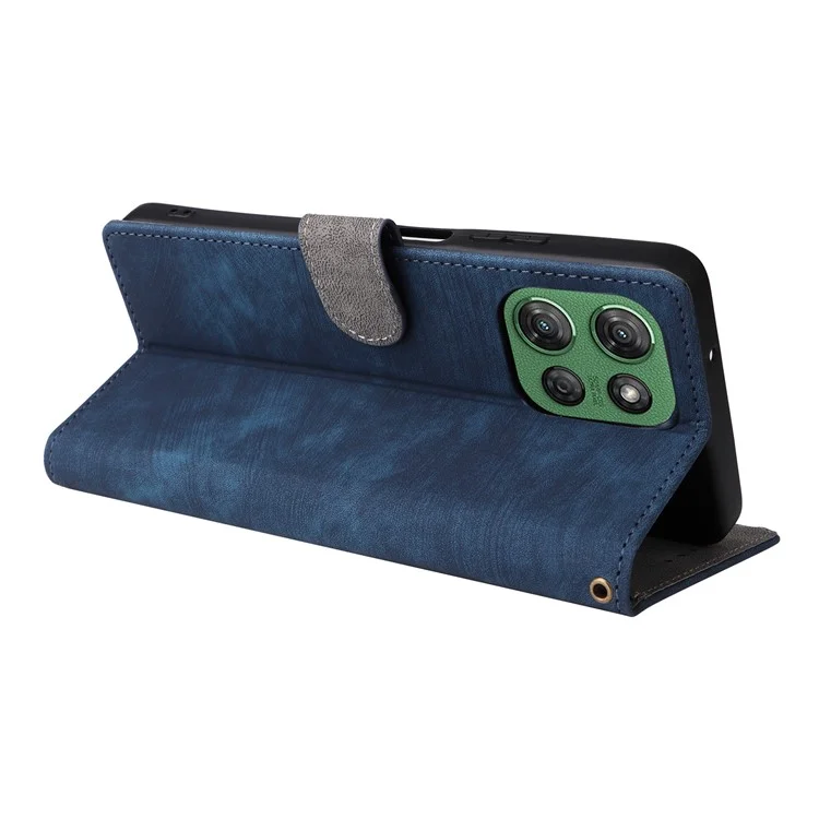 For Motorola Moto G Power (2025) / G Play (2025) 5G Case Wallet RFID Blocking PU Leather Cover Viewing Stand - Blue