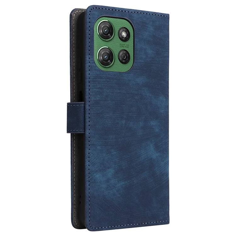 For Motorola Moto G Power (2025) / G Play (2025) 5G Case Wallet RFID Blocking PU Leather Cover Viewing Stand - Blue