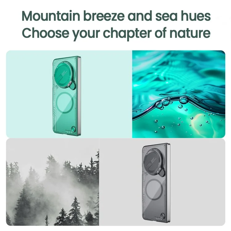 NILLKIN Iceblade FOLD для Oppo Find N5 5G чехол, совместимый с MagSafe, с крышкой объектива и подставкой, из поликарбоната и TPU - Зеленый