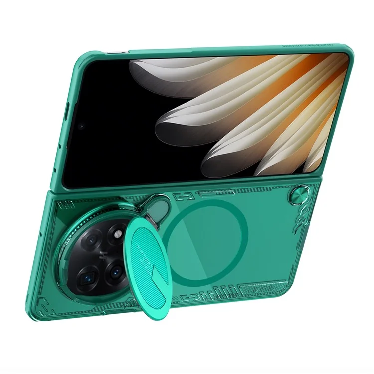 NILLKIN Iceblade FOLD для Oppo Find N5 5G чехол, совместимый с MagSafe, с крышкой объектива и подставкой, из поликарбоната и TPU - Зеленый