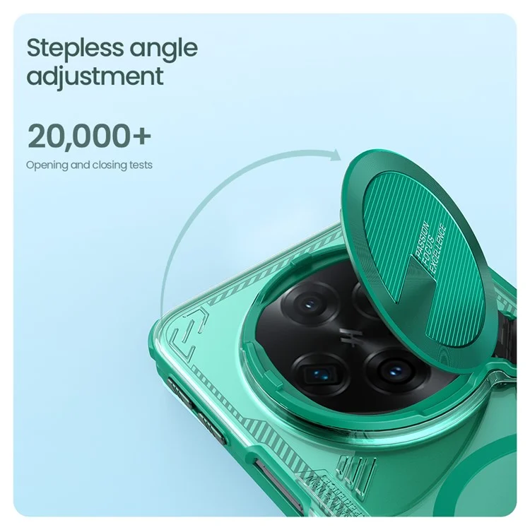 NILLKIN Iceblade FOLD для Oppo Find N5 5G чехол, совместимый с MagSafe, с крышкой объектива и подставкой, из поликарбоната и TPU - Зеленый