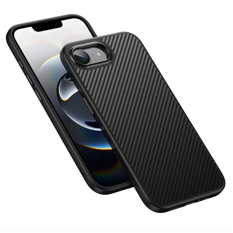 For iPhone 16e Magnetic Case Carbon Fiber Texture PC + TPU Cover