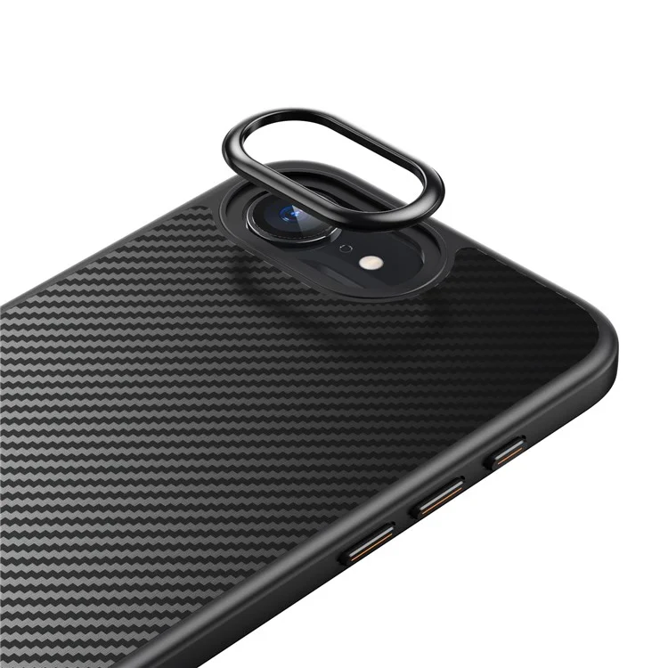 For iPhone 16e Magnetic Case Carbon Fiber Texture PC + TPU Cover