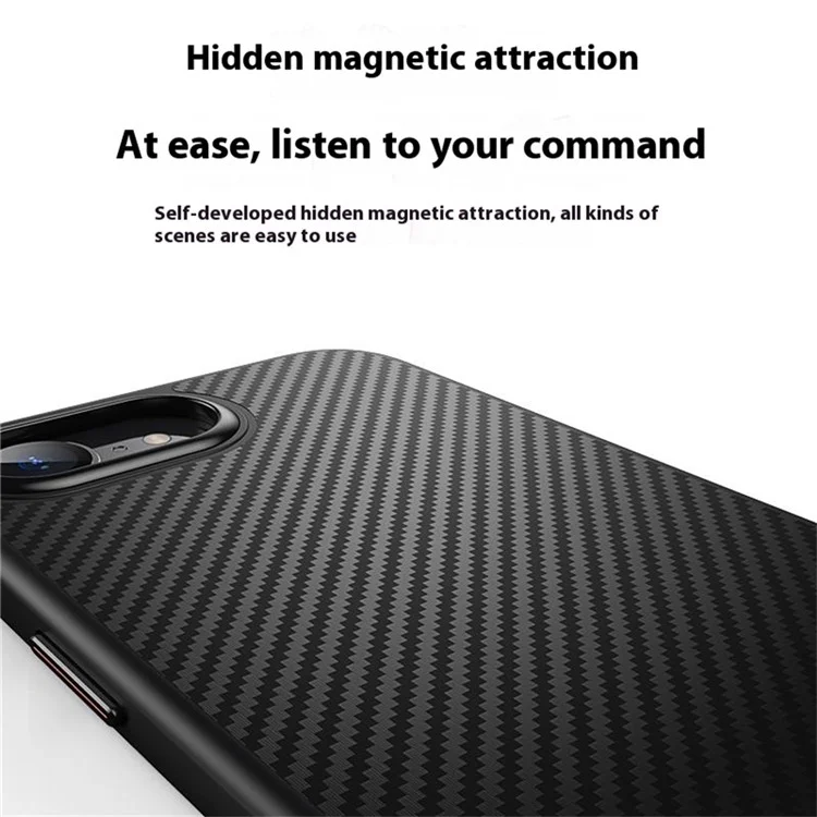For iPhone 16e Magnetic Case Carbon Fiber Texture PC + TPU Cover